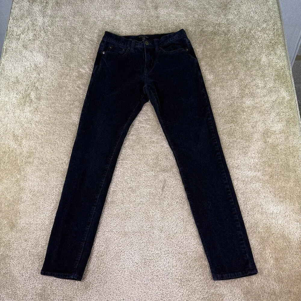 Banana Republic Corduroy Pants Mens Size 28x32 Slim Fit Navy Blue Jeans F228